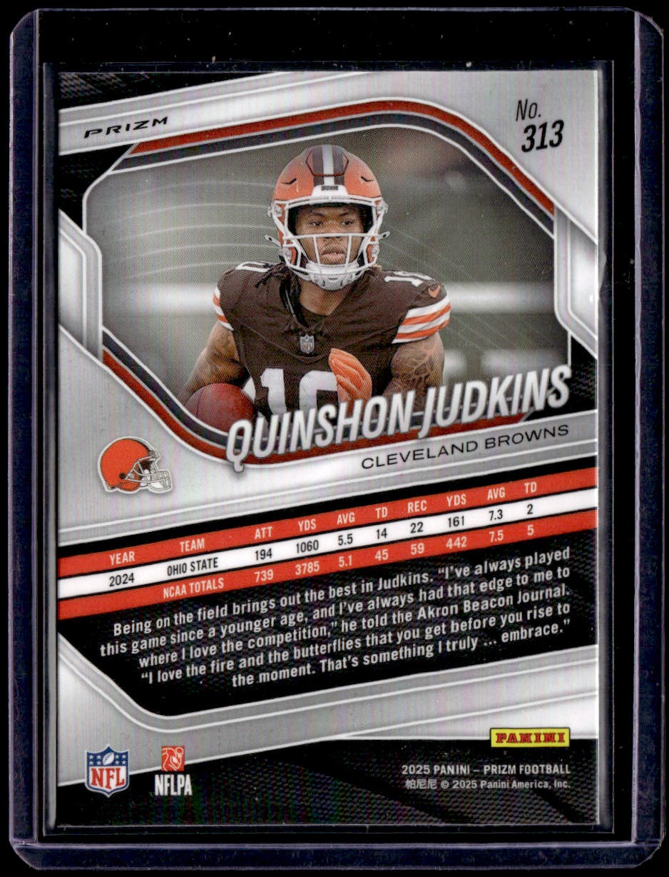 2025 Panini Prizm Quinshon Judkins White Disco