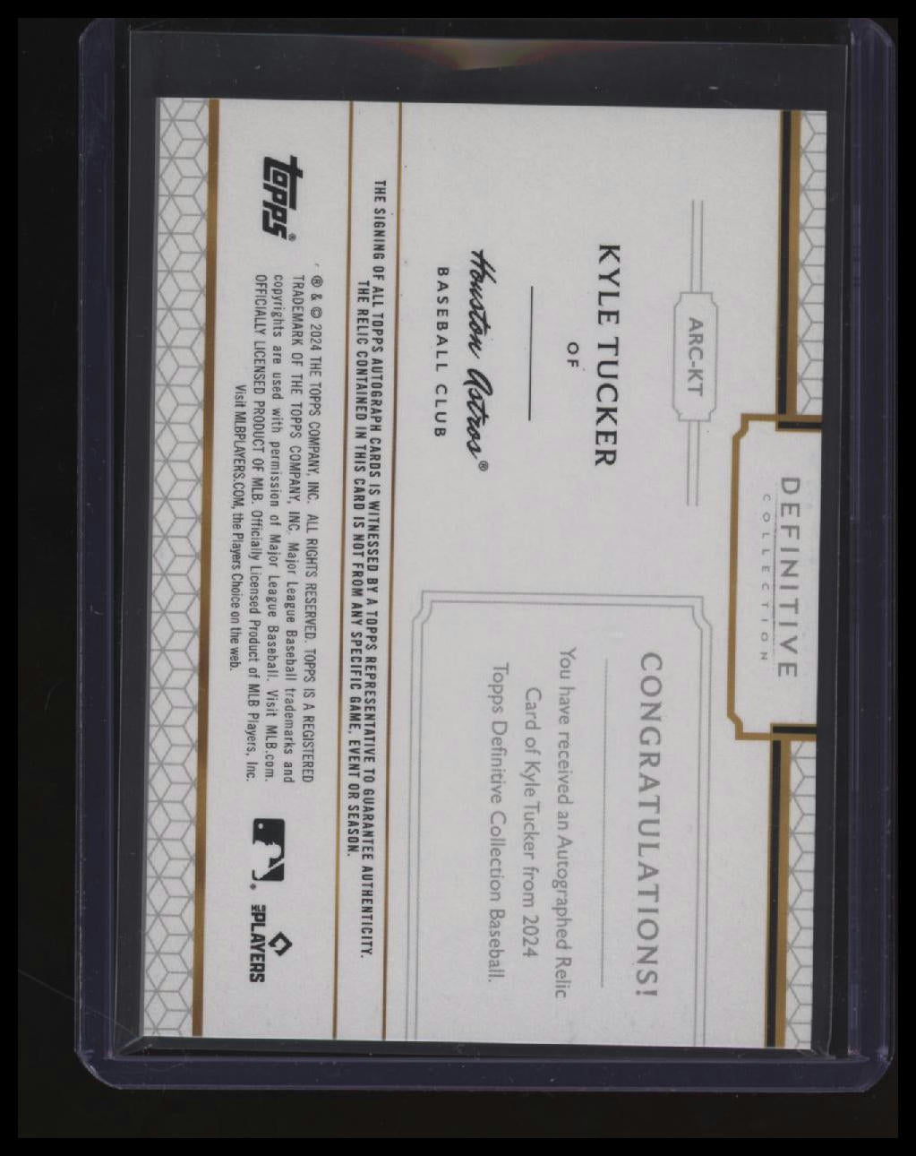 2024 Topps Definitive Collection Kyle Tucker Autograph Relic Green #/25