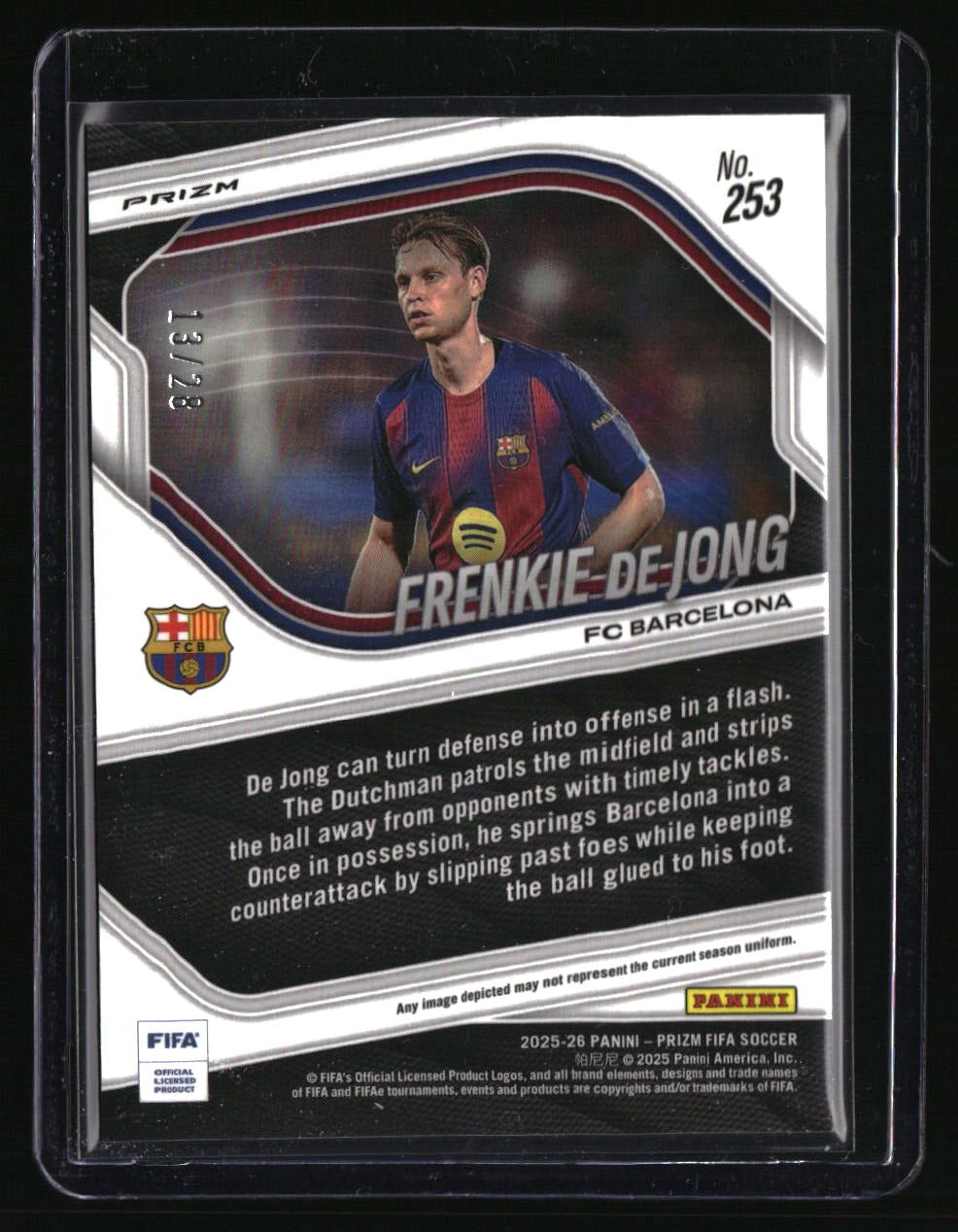 2025-26 Panini Prizm FIFA Frenkie de Jong Choice Cherry Blossom Prizm #/28