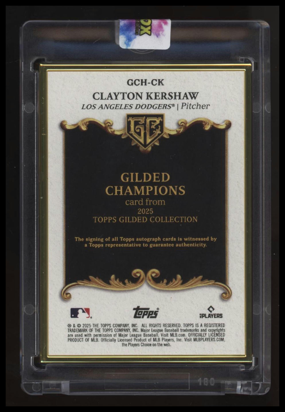 2025 Topps Gilded Collection Clayton Kershaw Gilded Champions #/50