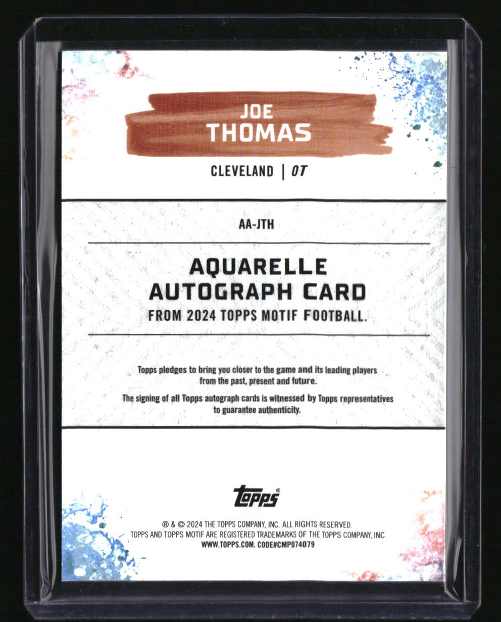 2024 Topps Motif Joe Thomas Aquarelle Autographs #/49