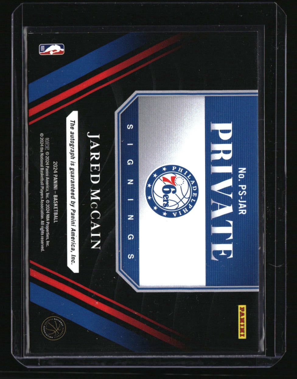 2024-25 Panini Obsidian Jared McCain Private Signings