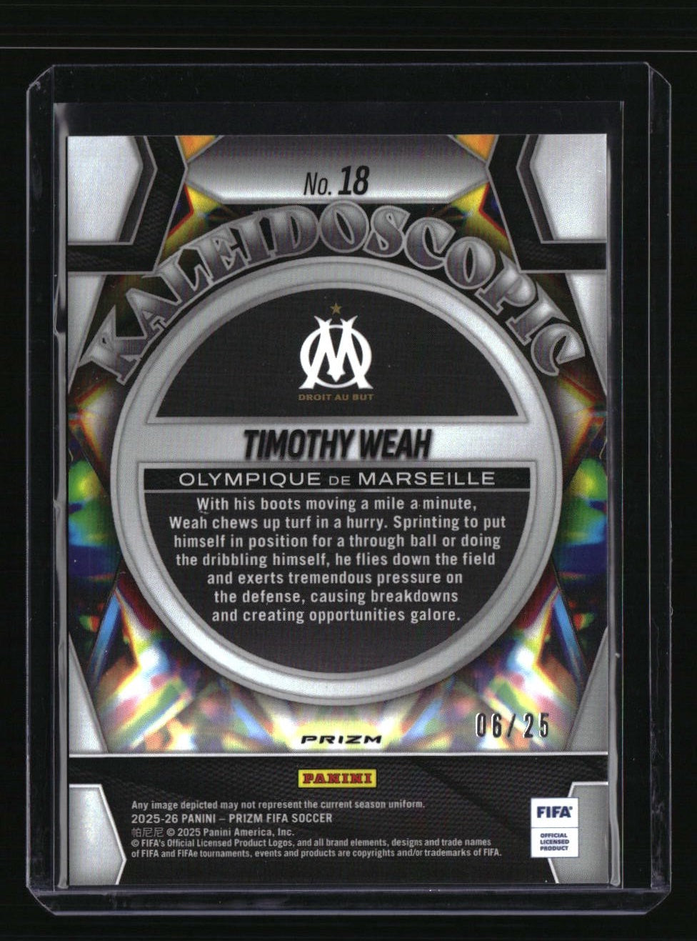 2025-26 Panini Prizm FIFA Timothy Weah Kaleidoscope Orange #/25
