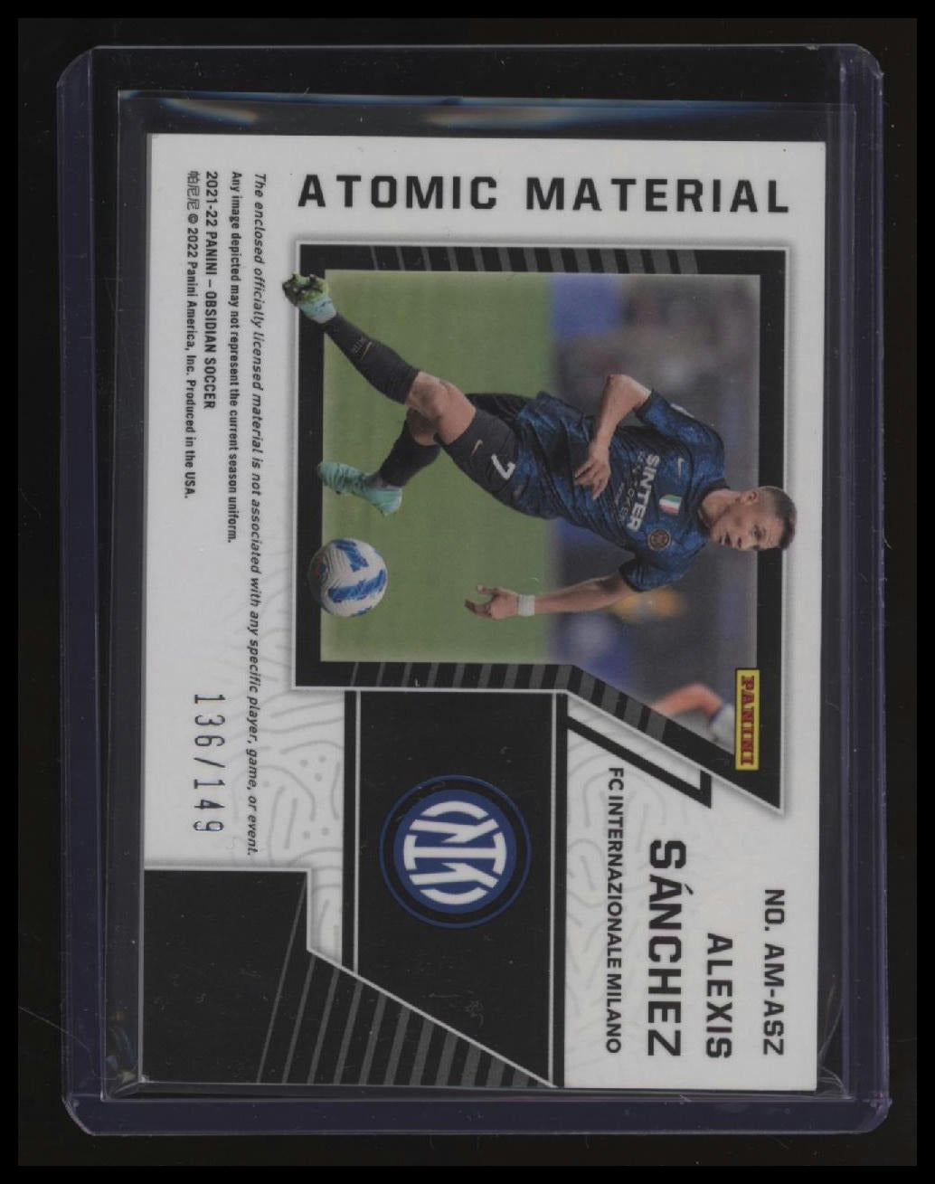 2021-22 Panini Obsidian Alexis Sanchez Atomic Material #/149