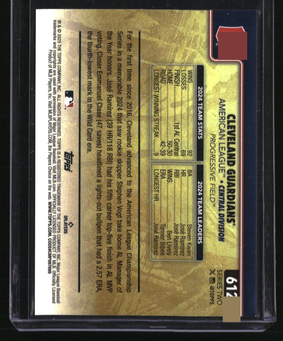 2025 Topps Cleveland Guardians Golden Mirror Variation