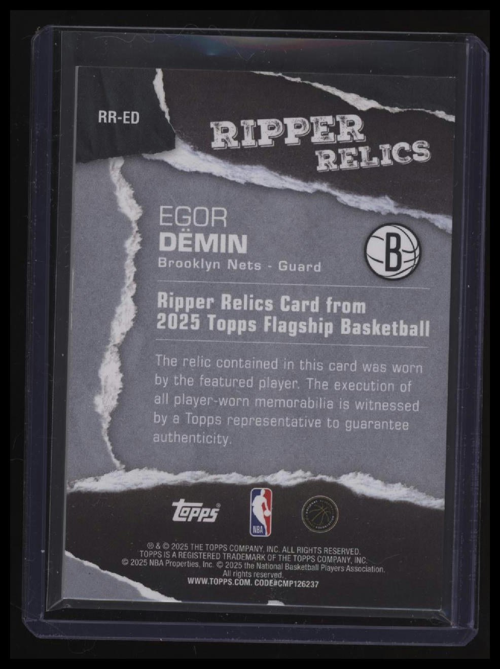 2025-26 Topps Egor Dëmin Retail Ripper Relics Cart Load #/25