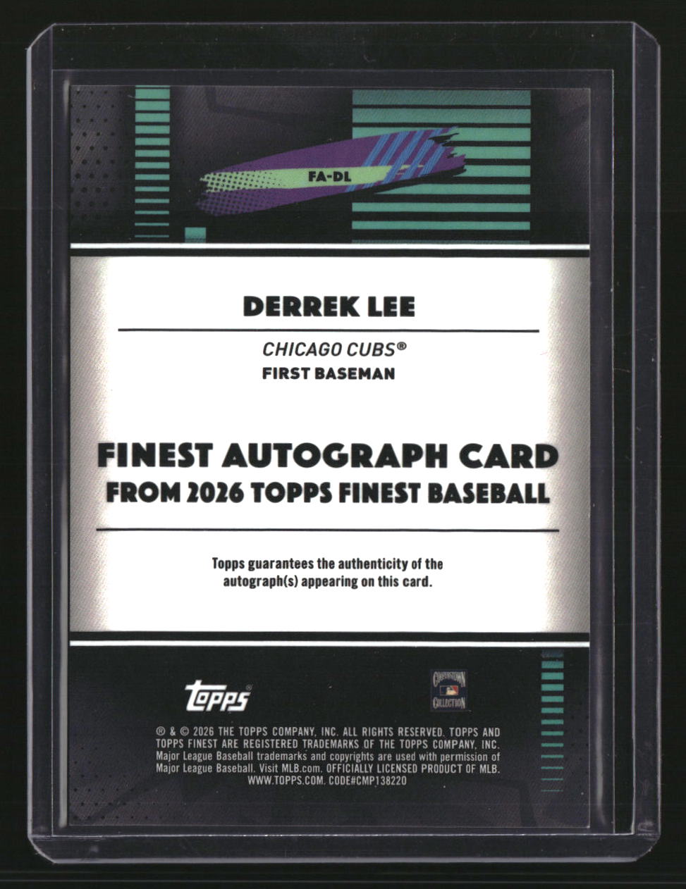 2026 Finest Derrek Lee Finest Autographs Gold Geometric Refractors #/50