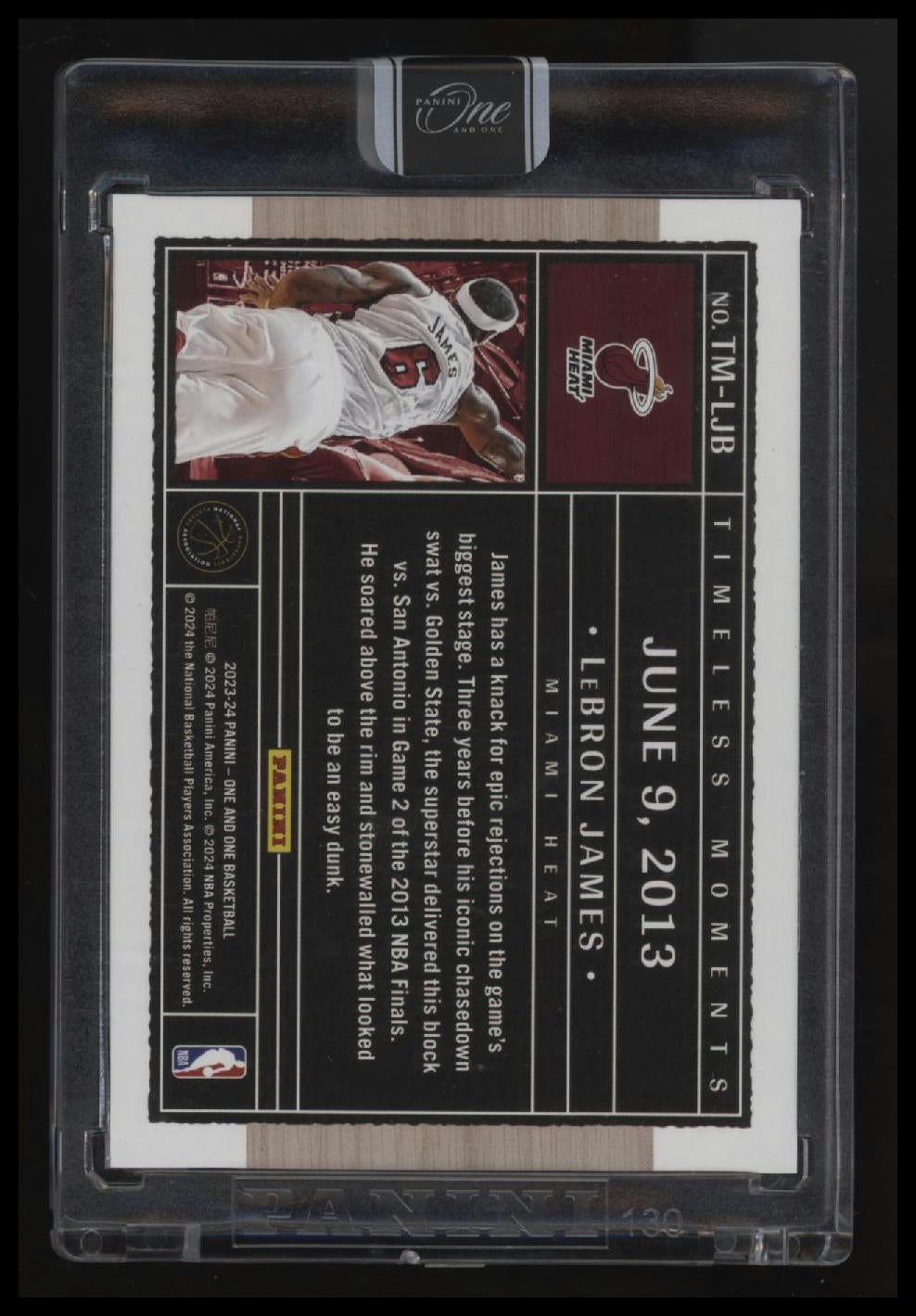 2023-24 Panini One and One LeBron James Timeless Moments #/99