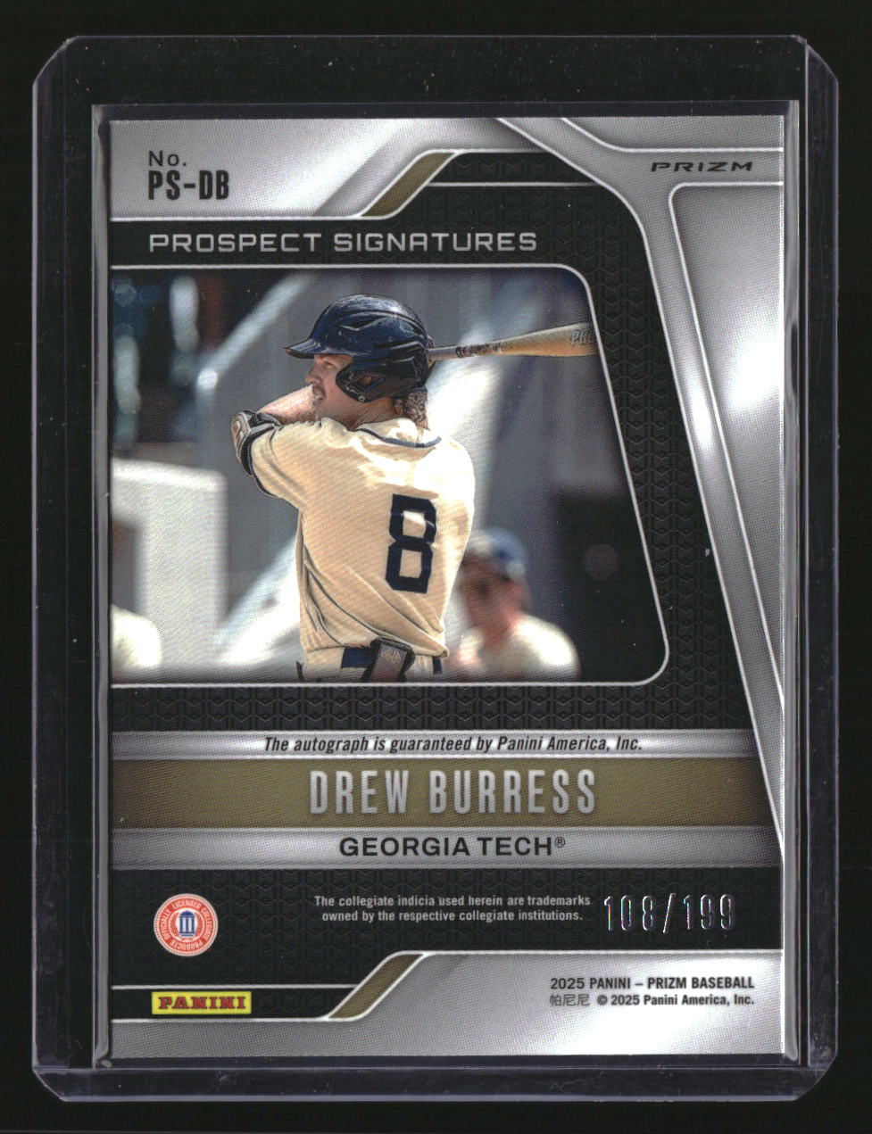 2025 Panini Prizm Drew Burress Prospect Signatures Pulsar Prizms #/199
