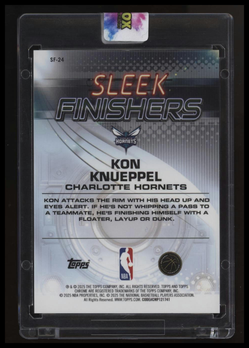 2025-26 Topps Chrome Kon Knueppel Sleek Finishers Gold Geometric Refractor #/50