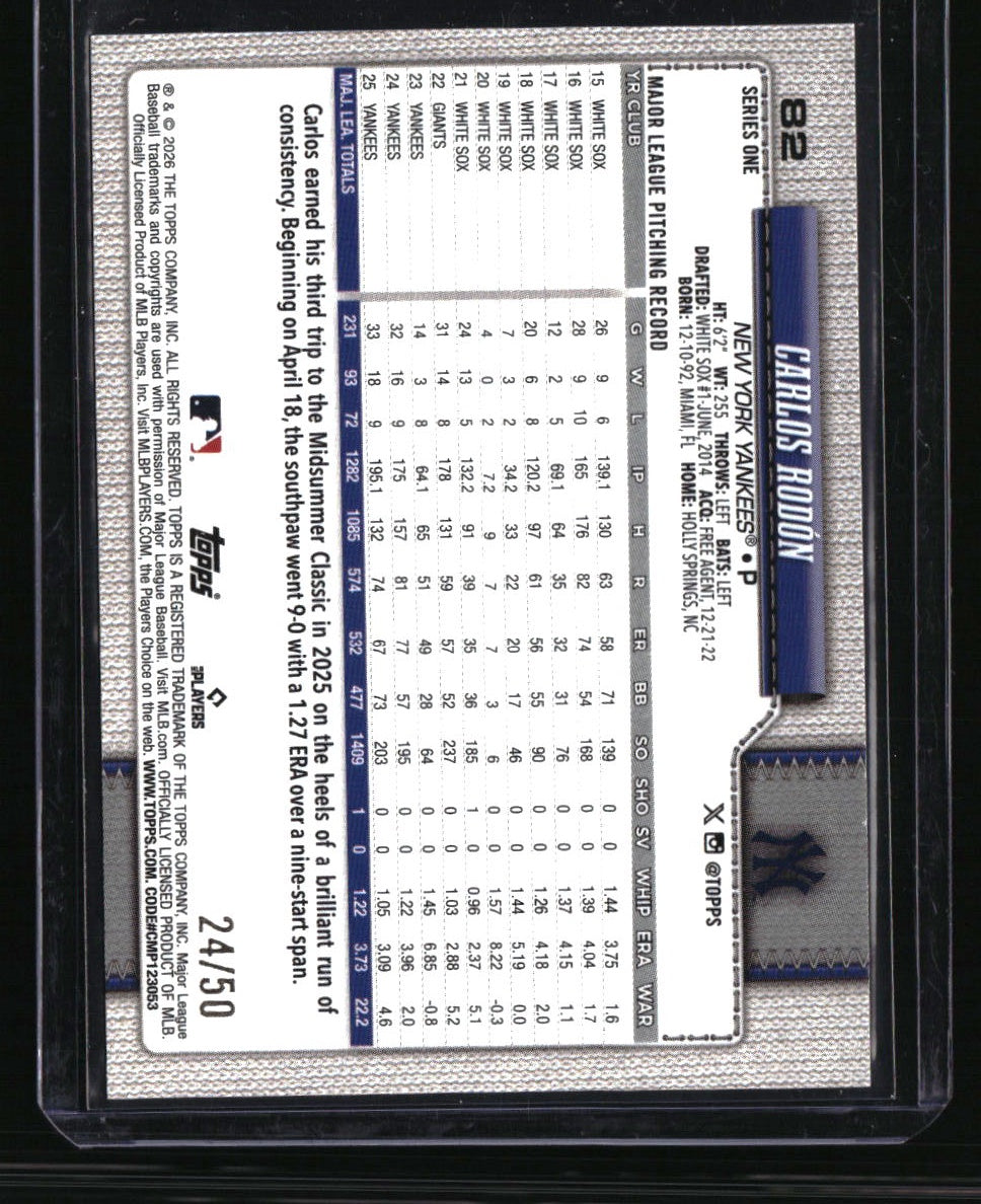 2026 Topps Carlos Rodón Canvas #/50