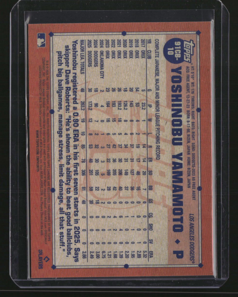 2026 Topps Chrome Logofractor Yoshinobu Yamamoto 35th Anniversary Gold #/50