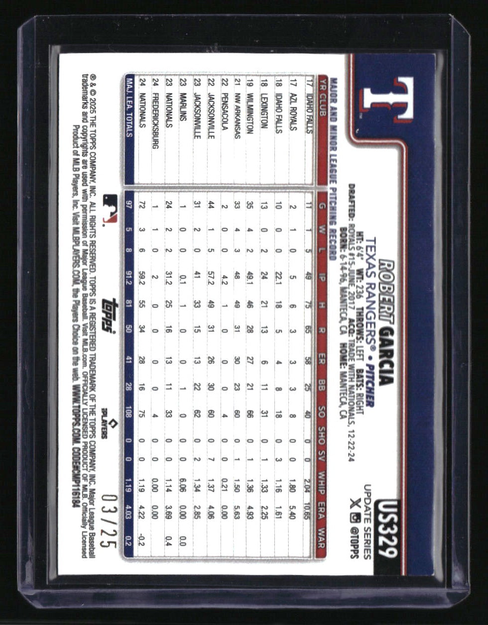 2025 Topps Update Robert Garcia Wood #/25