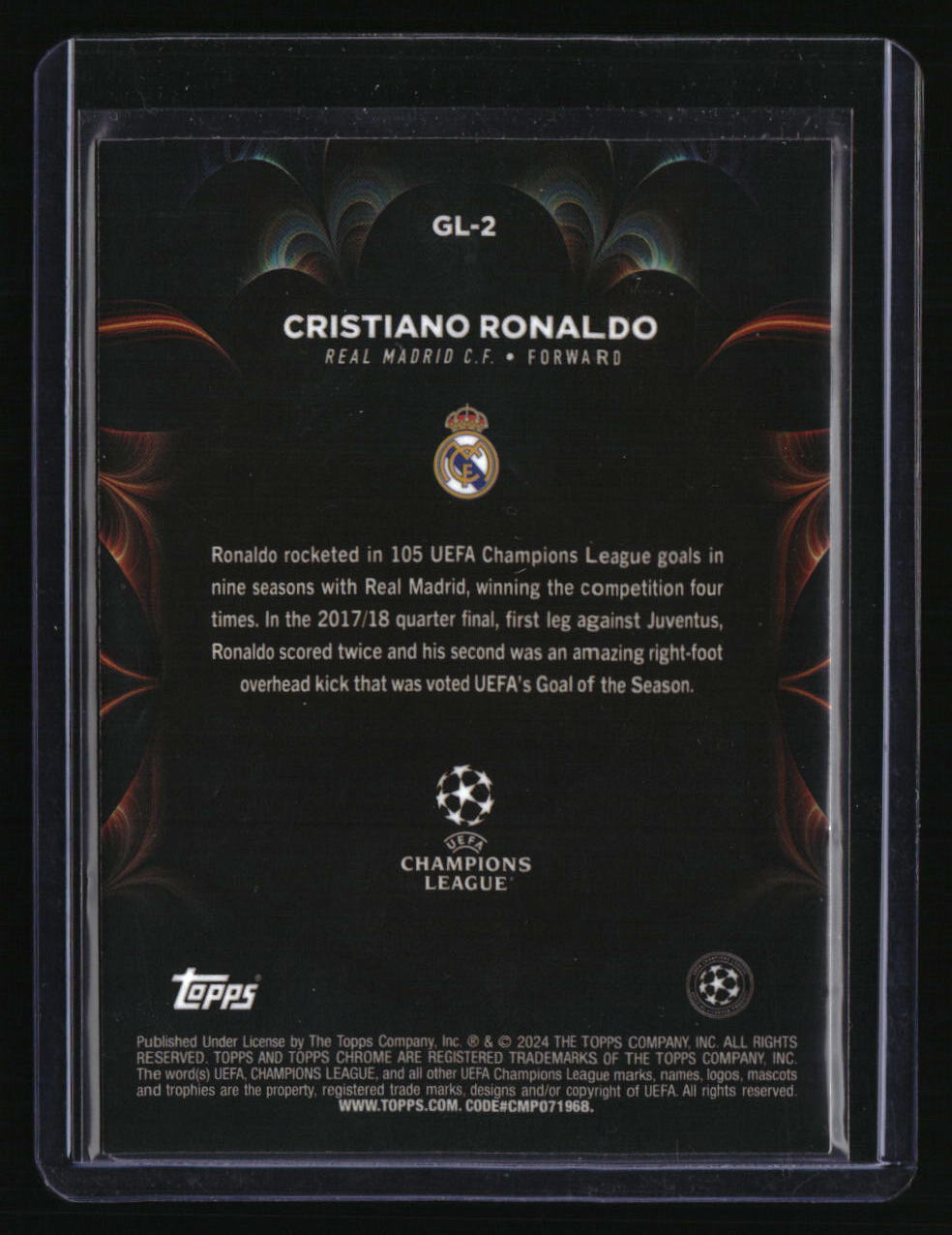 2023-24 Topps Chrome UEFA Club Competitions Cristiano Ronaldo Golazo