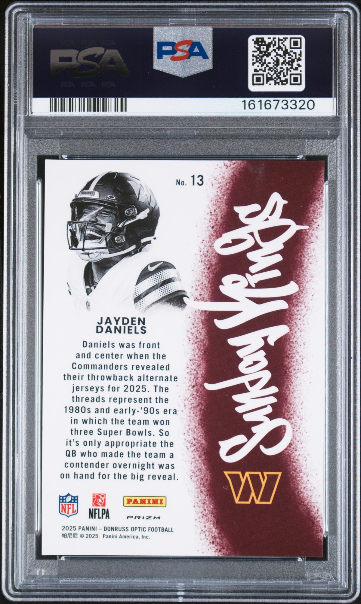 2025 Panini Donruss Optic Sunday Kings Jayden Daniels PSA 9