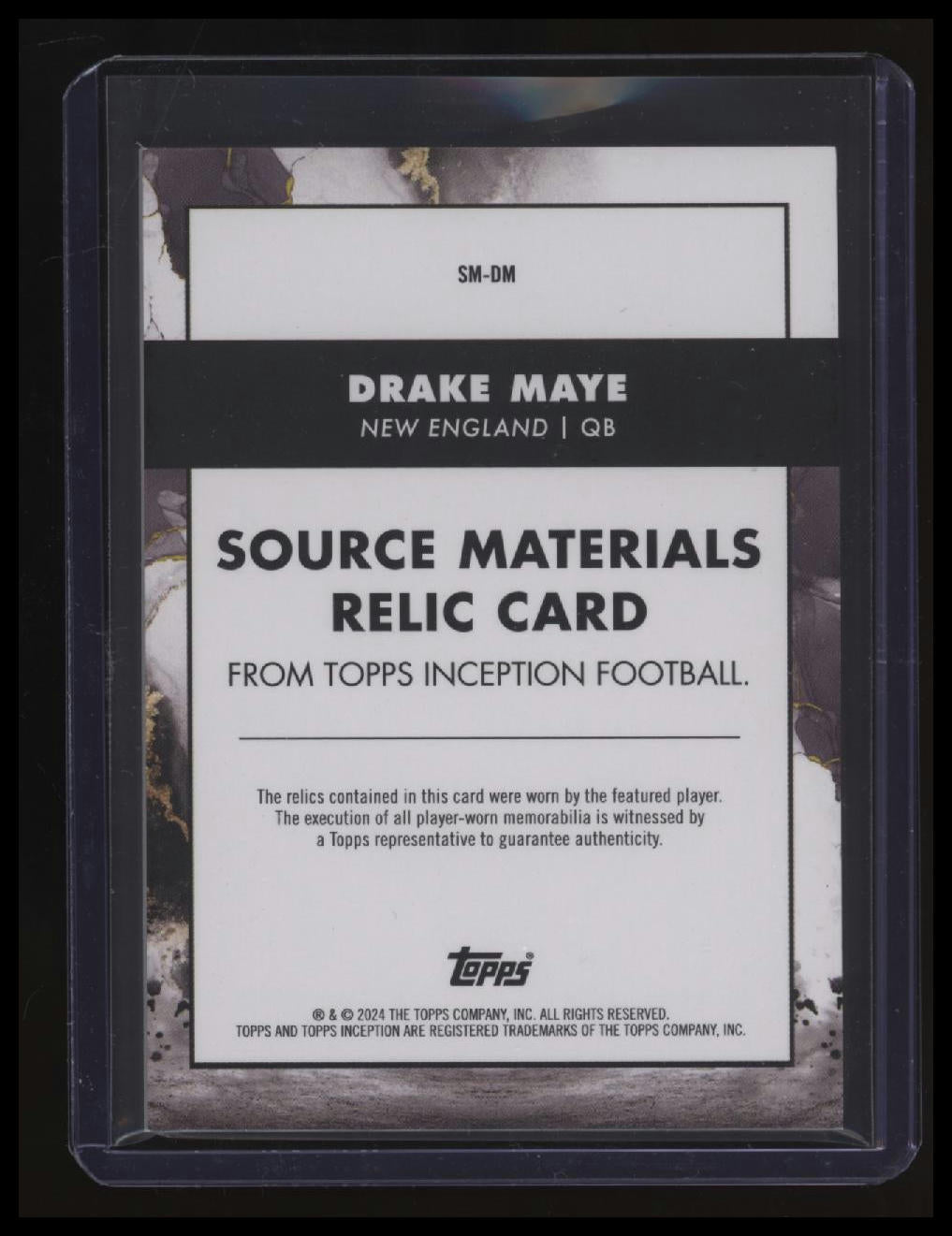 2024 Topps Inception Drake Maye Source Materials #/150