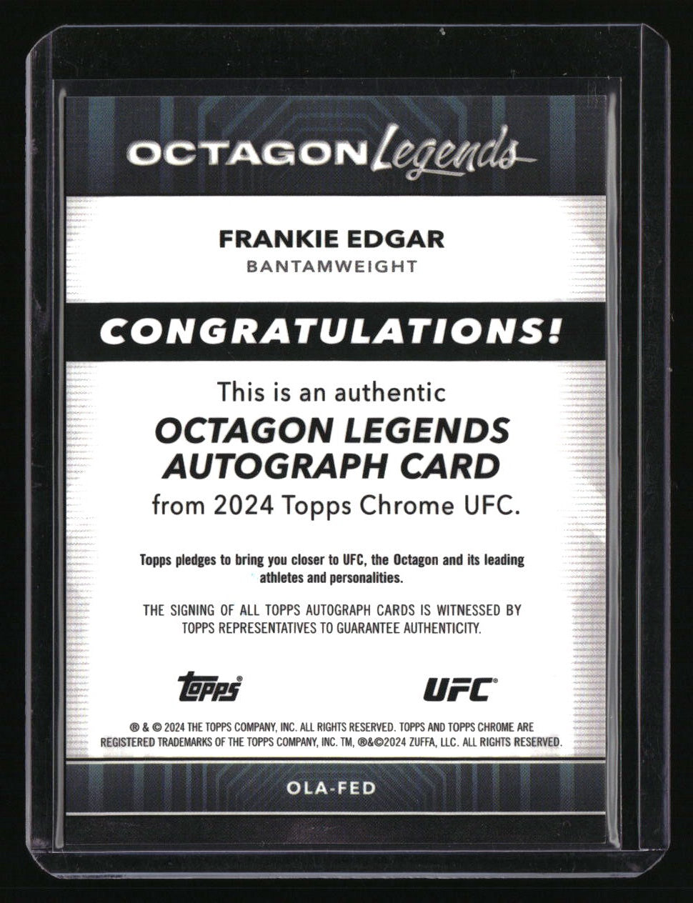 2024 Topps Chrome UFC Frankie Edgar Octagon Legends Autos Gold Refractor #/50