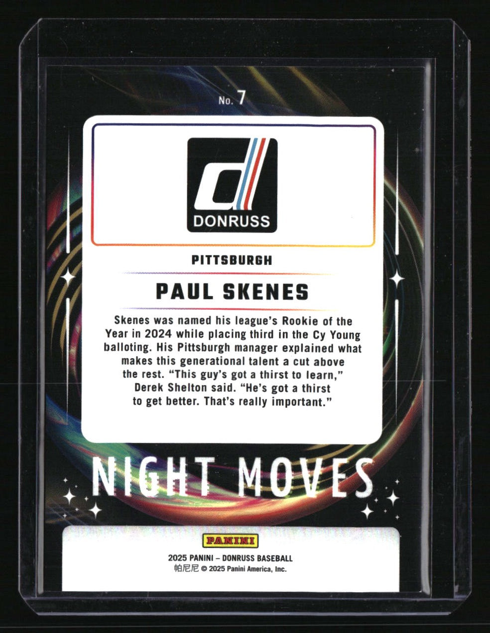 2025 Donruss Paul Skenes Night Moves