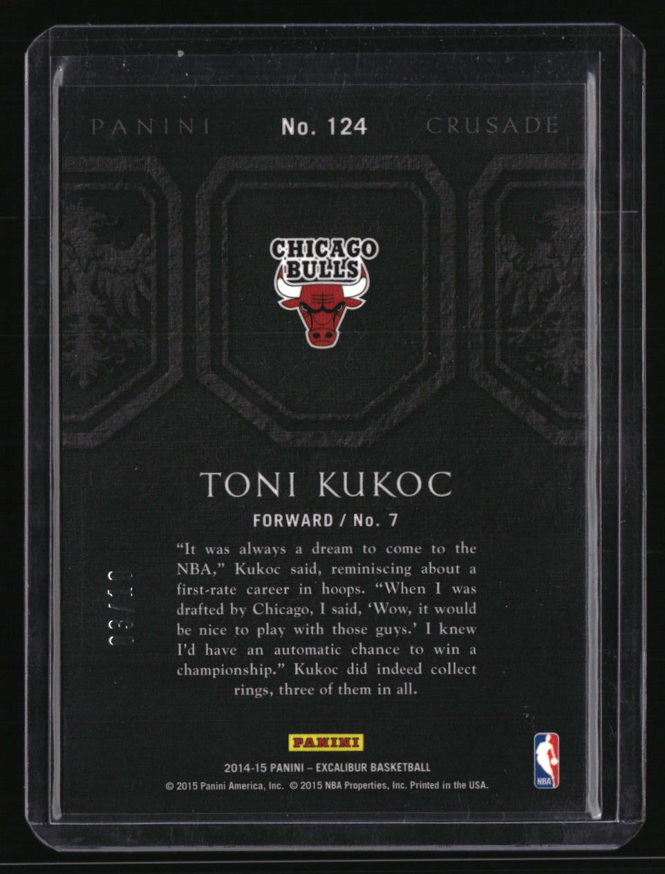 2014-15 Panini Excalibur Toni Kukoc Crusade Gold #/10