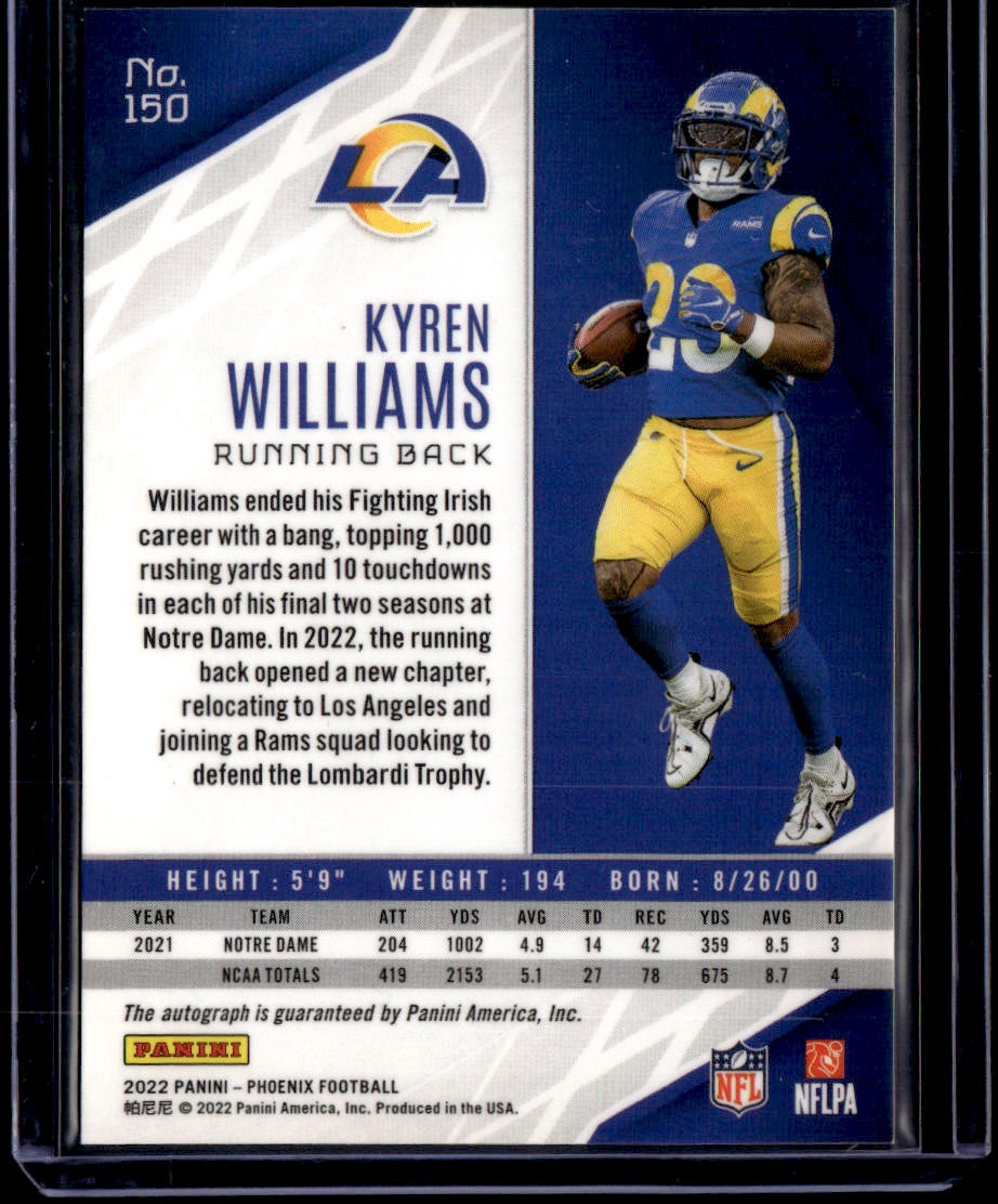 2022 Panini Phoenix Kyren Williams Autographs Silver