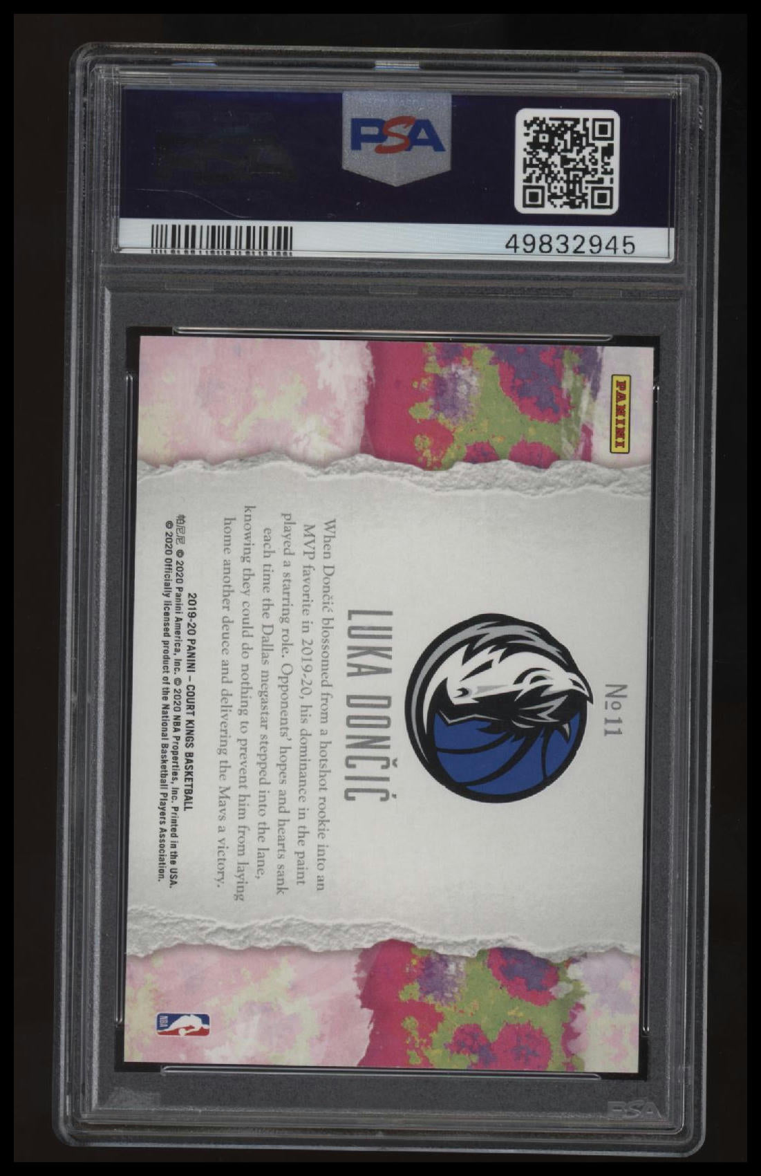 2019 Panini Court Kings Points In The Paint Luka Doncic PSA 10