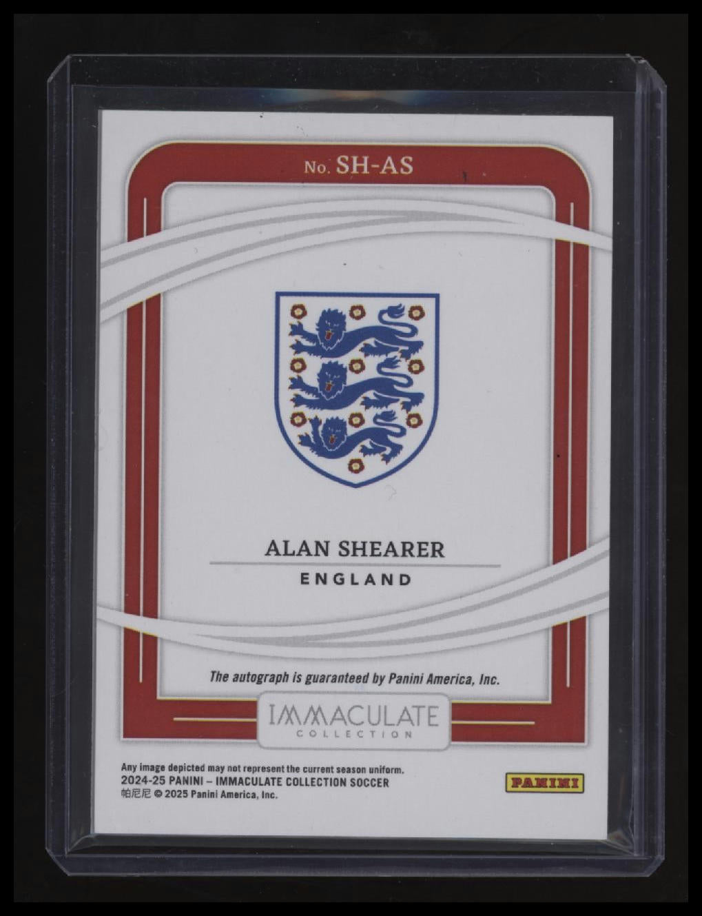 2024-25 Panini Immaculate Collection Alan Shearer Shadowbox Signatures #/49