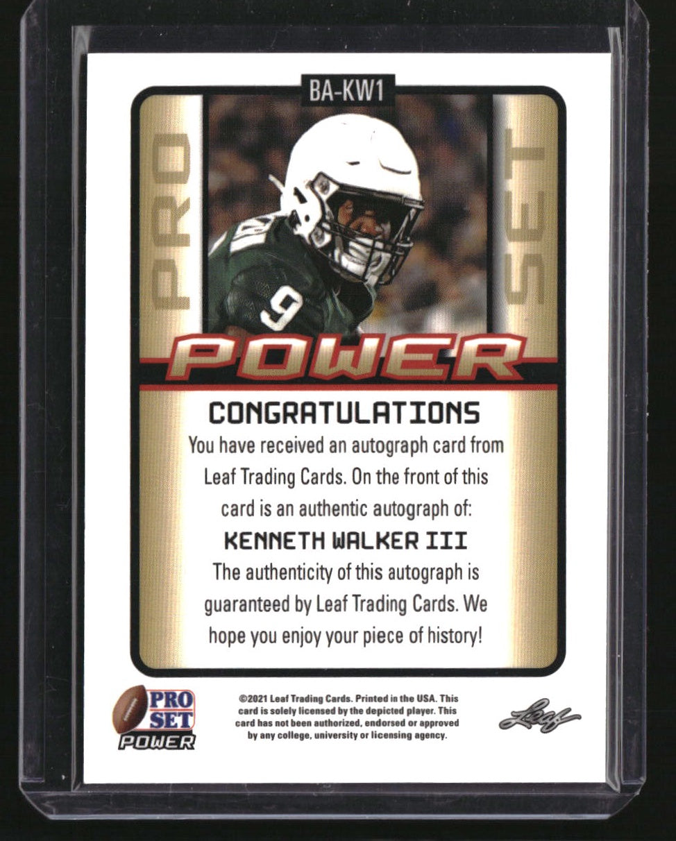 2021 Pro Set Power Kenneth Walker III Platinum #/99