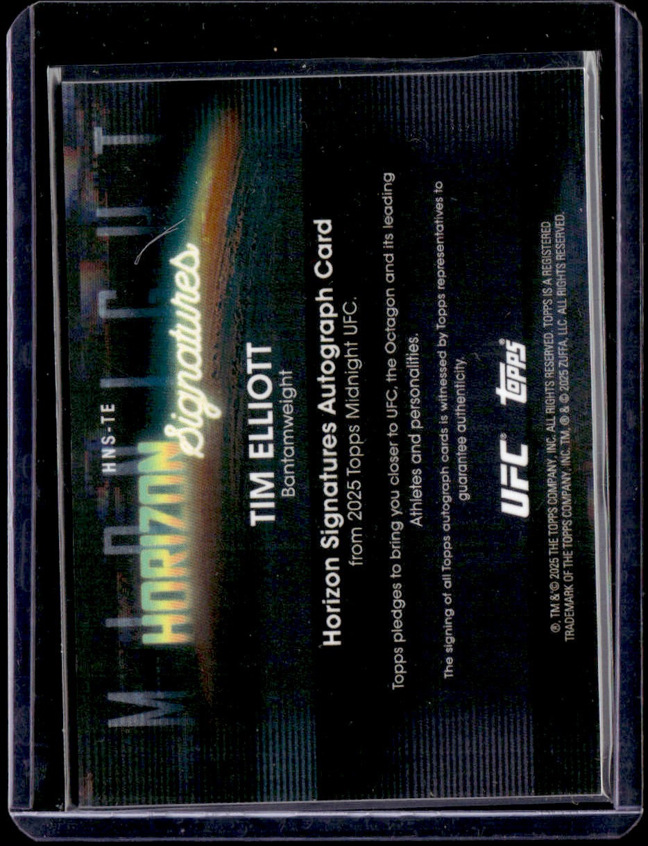 2025 Topps Midnight UFC Tim Elliott Horizon Signatures Twilight #/99