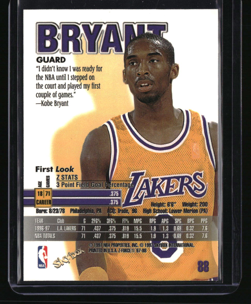 1997-98 SkyBox Z-Force Kobe Bryant
