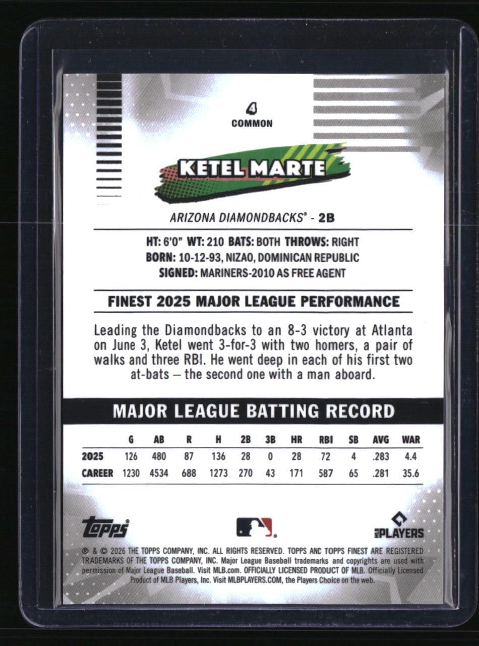 2026 Finest Ketel Marte White X-Fractors #/30