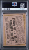 1961 Topps Gehrig Benched After 2,130 Games PSA 6