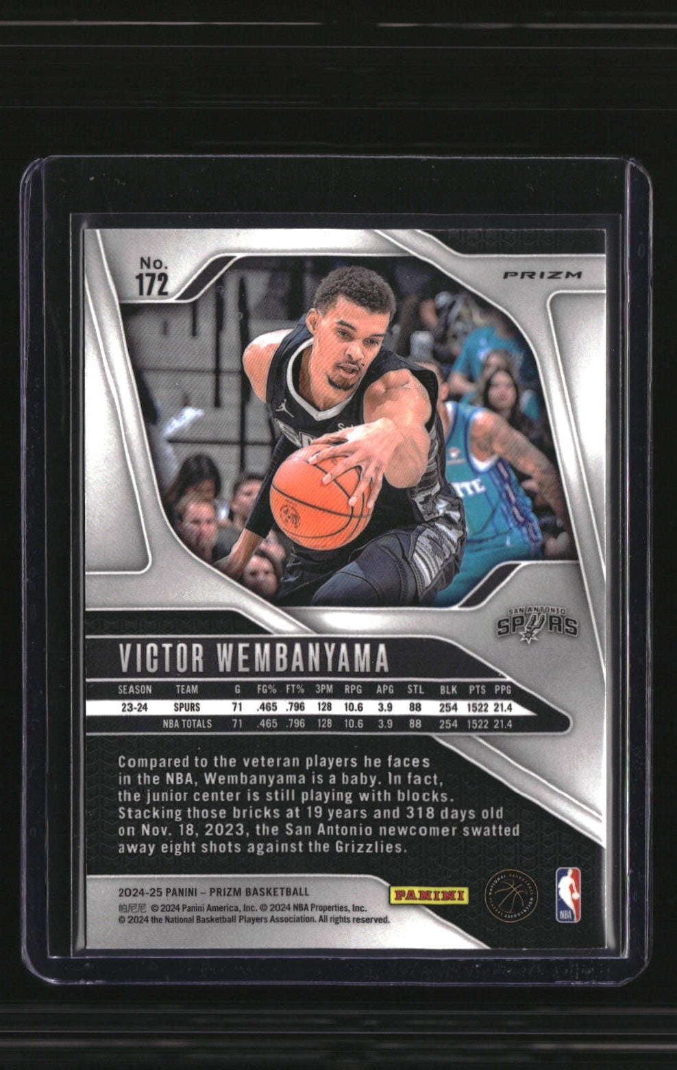 2024-25 Panini Prizm Victor Wembanyama Prizms Choice Blue Yellow Green
