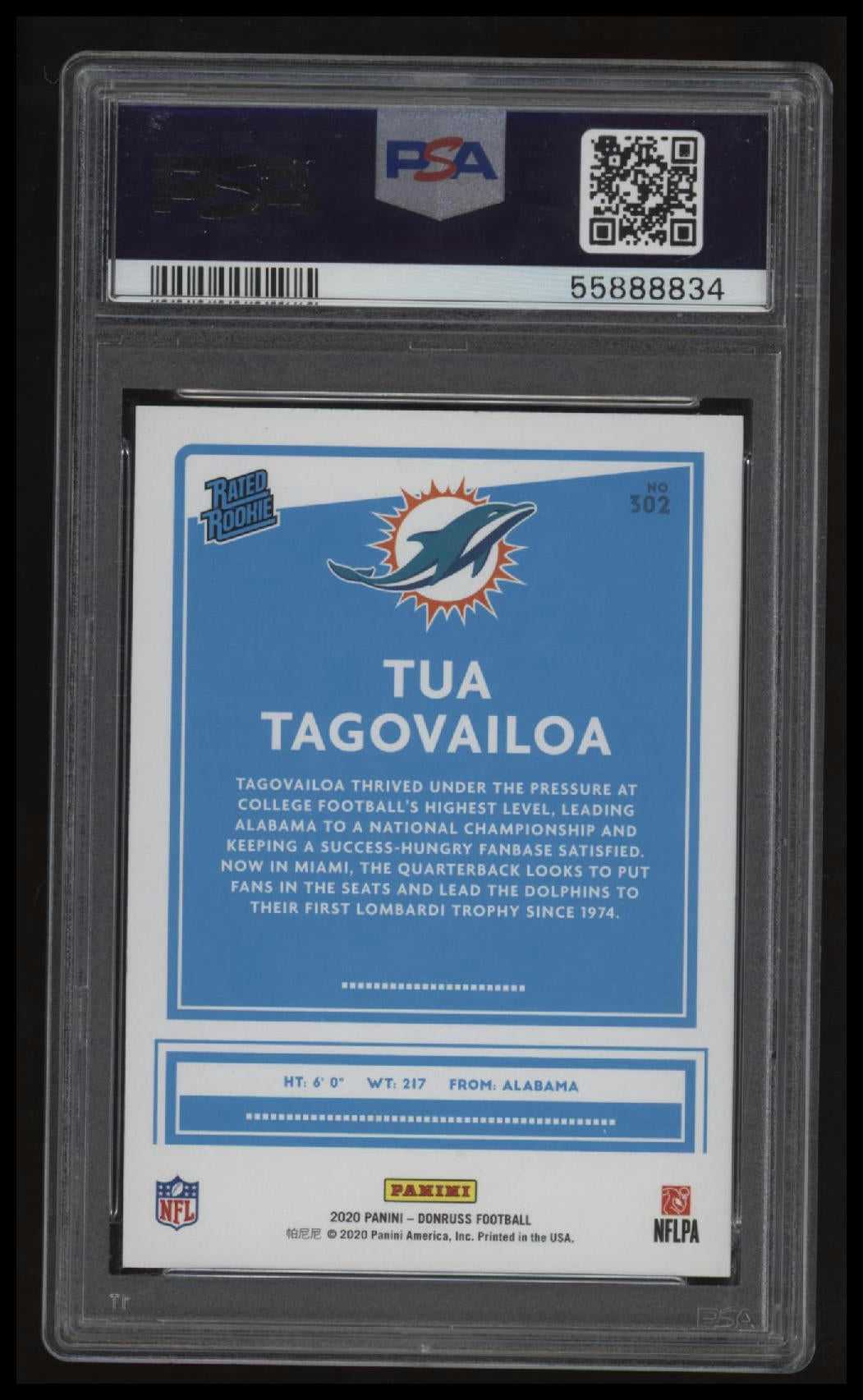 2020 Panini Donruss Tua Tagovailoa PSA 10