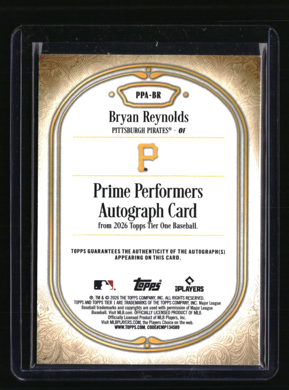 2026 Topps Tier One Bryan Reynolds Prime Performers Autographs Holo Silver #/10