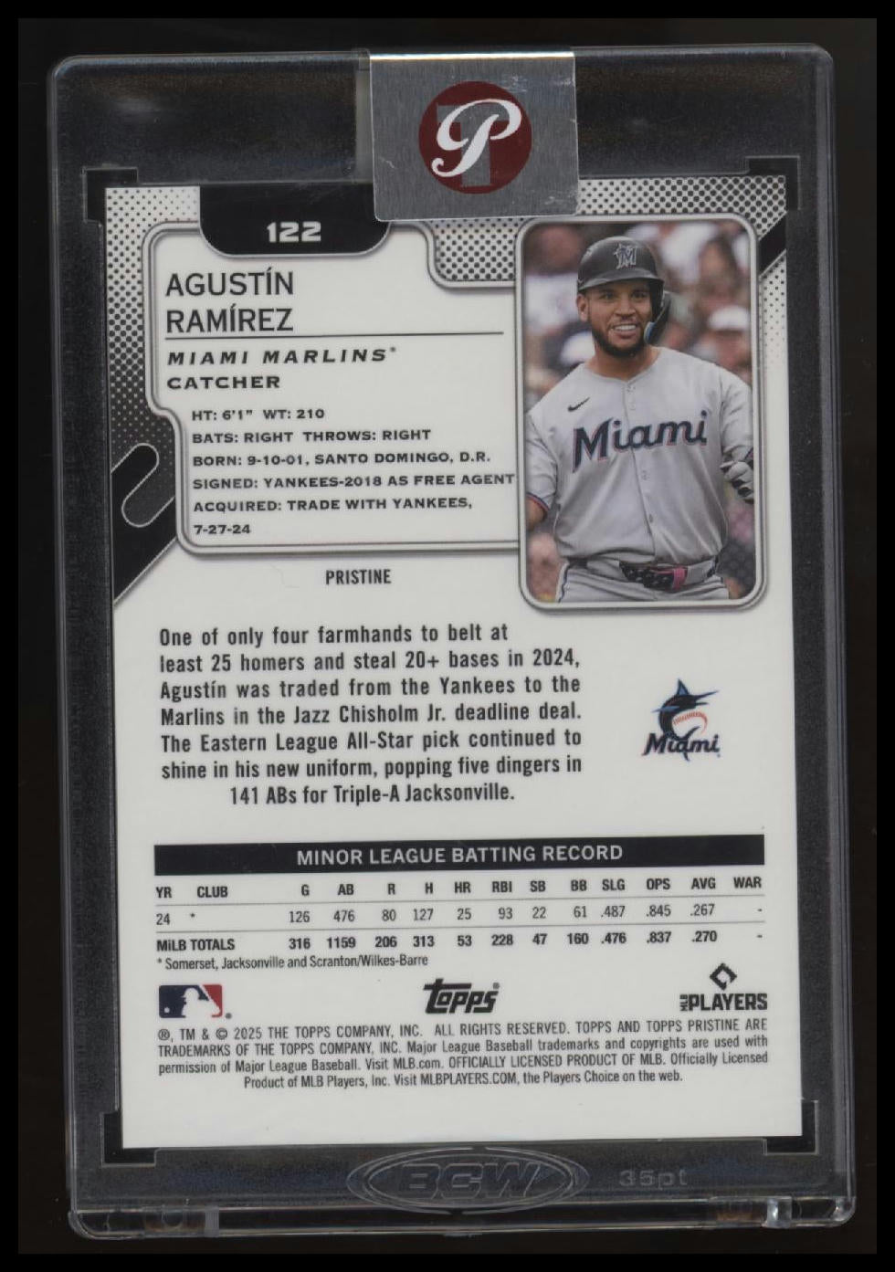 2025 Topps Pristine Agustín Ramírez Pristine Orange Refractors #/25