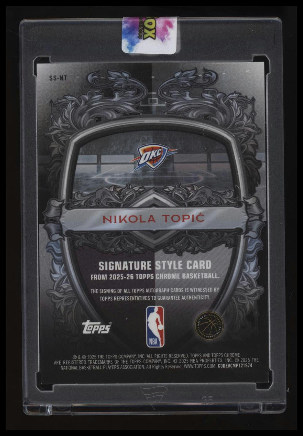 2025-26 Topps Chrome Nikola Topić Signature Style Red Refractors #/5