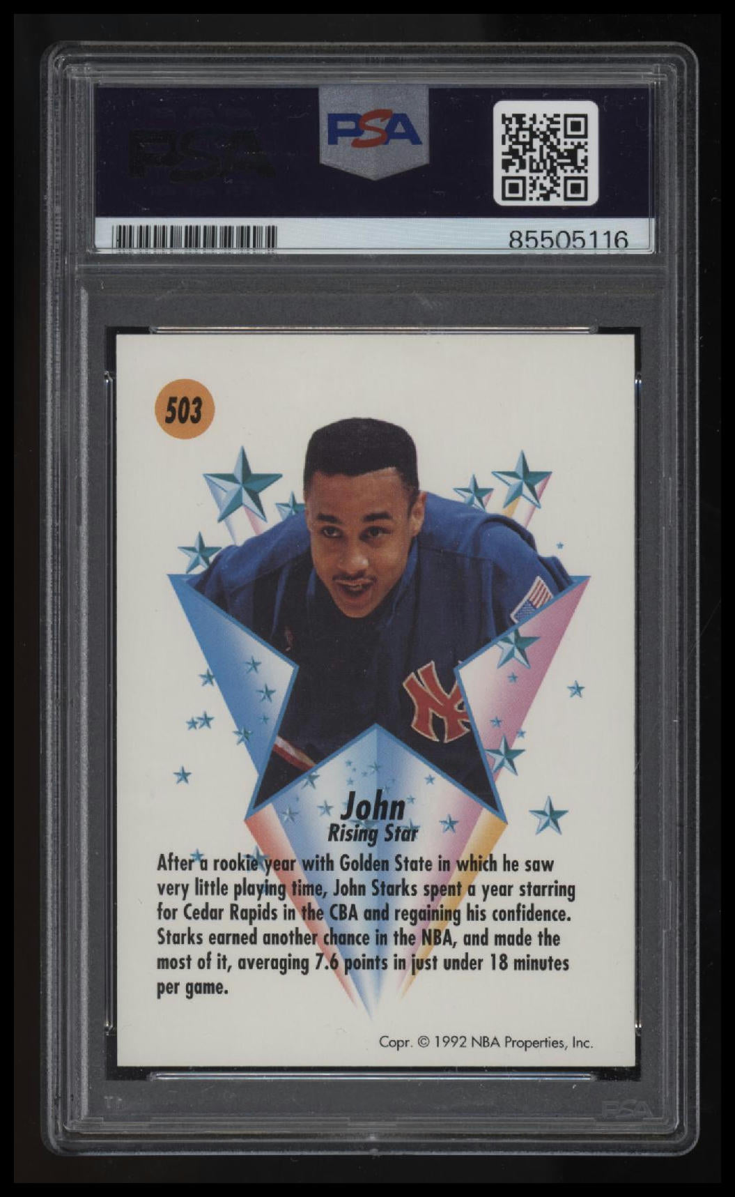 1991-92 SkyBox John Starks Autographed PSA Auto Authentic