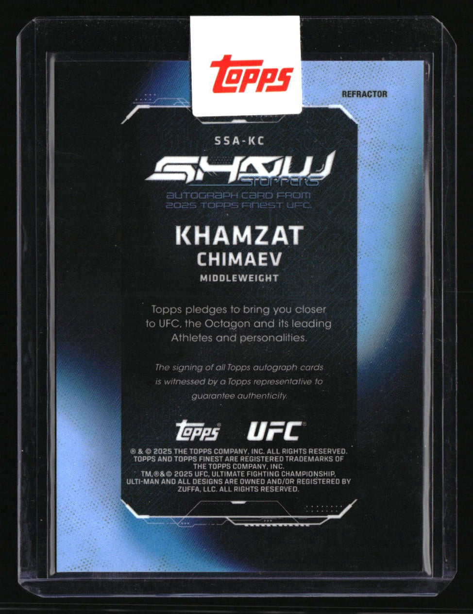 2025 Topps Finest UFC Khamzat Chimaev Showstoppers Autographs Refractors