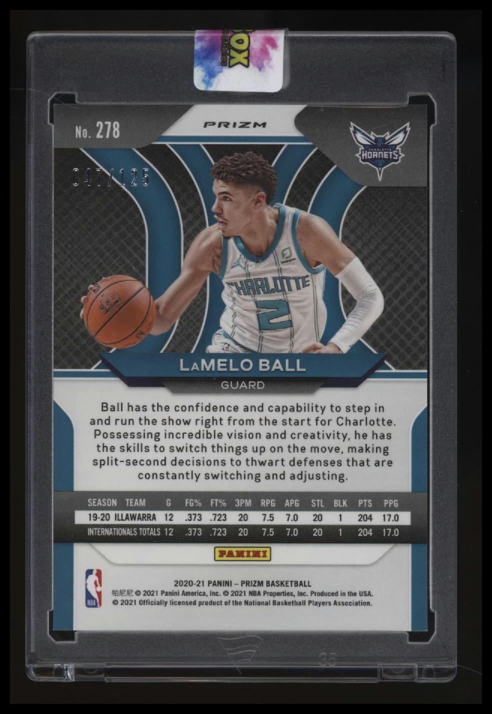 2020-21 Panini Prizm LaMelo Ball Blue Ice Prizms #/125