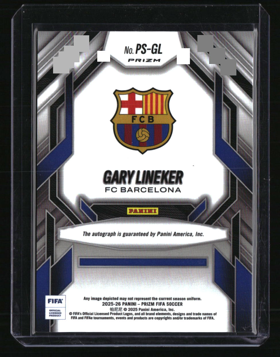 2025-26 Panini Prizm FIFA Gary Lineker Prolific Signatures Choice