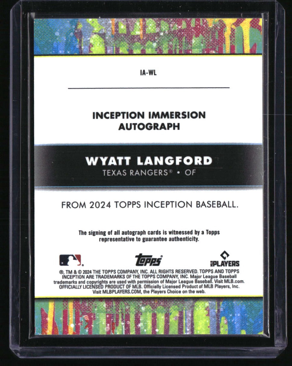 2024 Topps Inception Wyatt Langford Immersion Autograph #/100