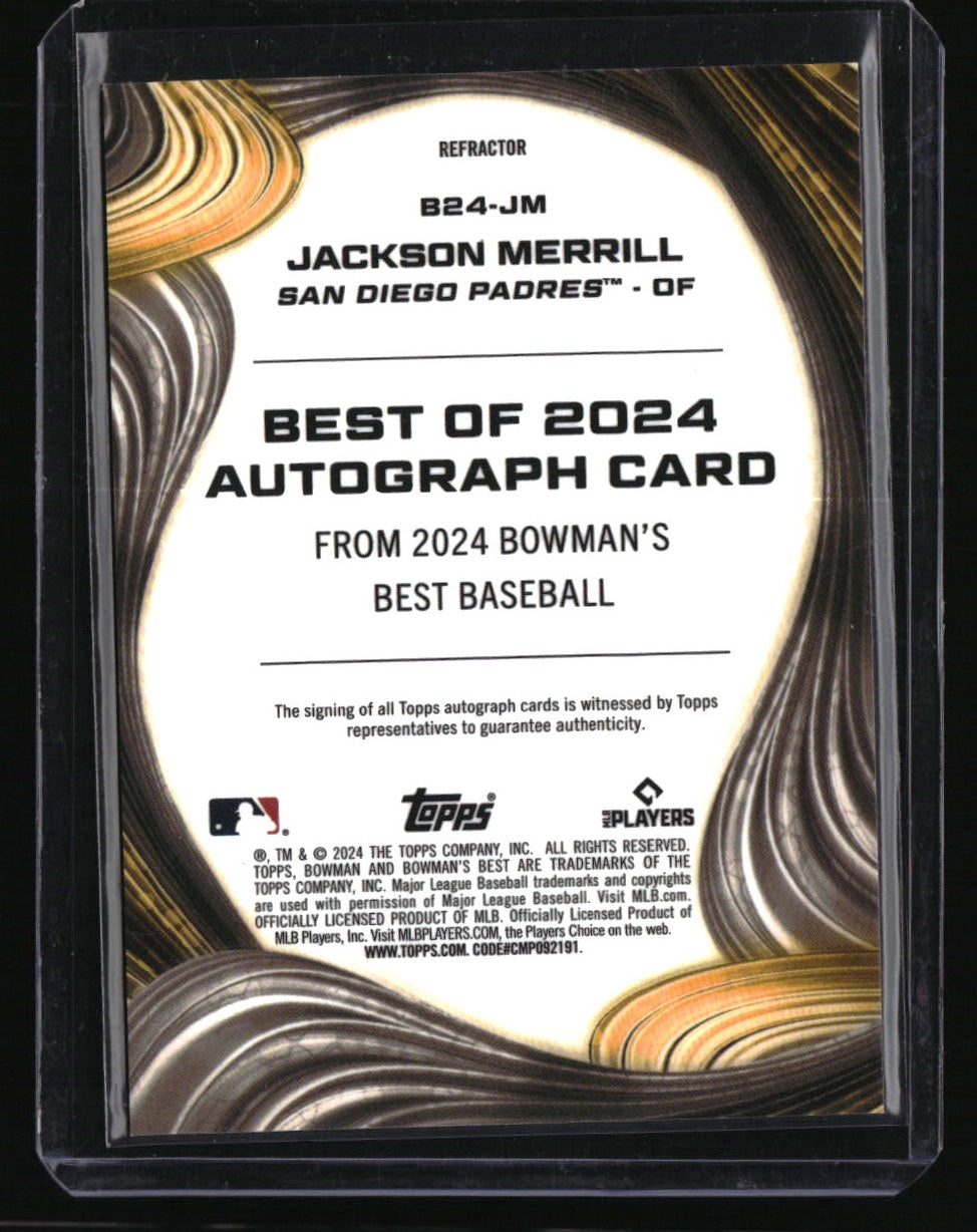 2024 Bowman's Best Jackson Merrill Best of 2024 Autographs Refractors