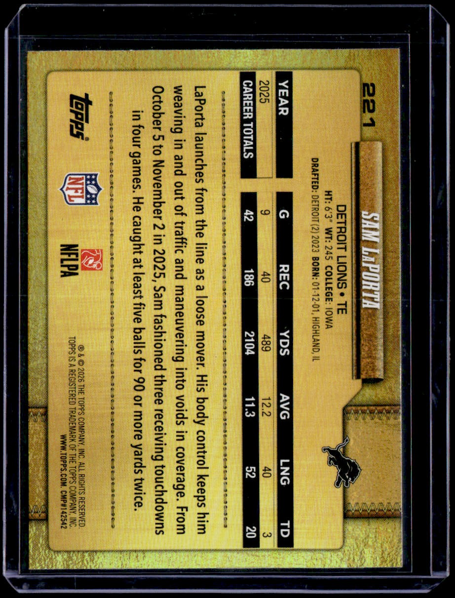 2026 Topps Flagship Sam LaPorta Golden Mirror Variations