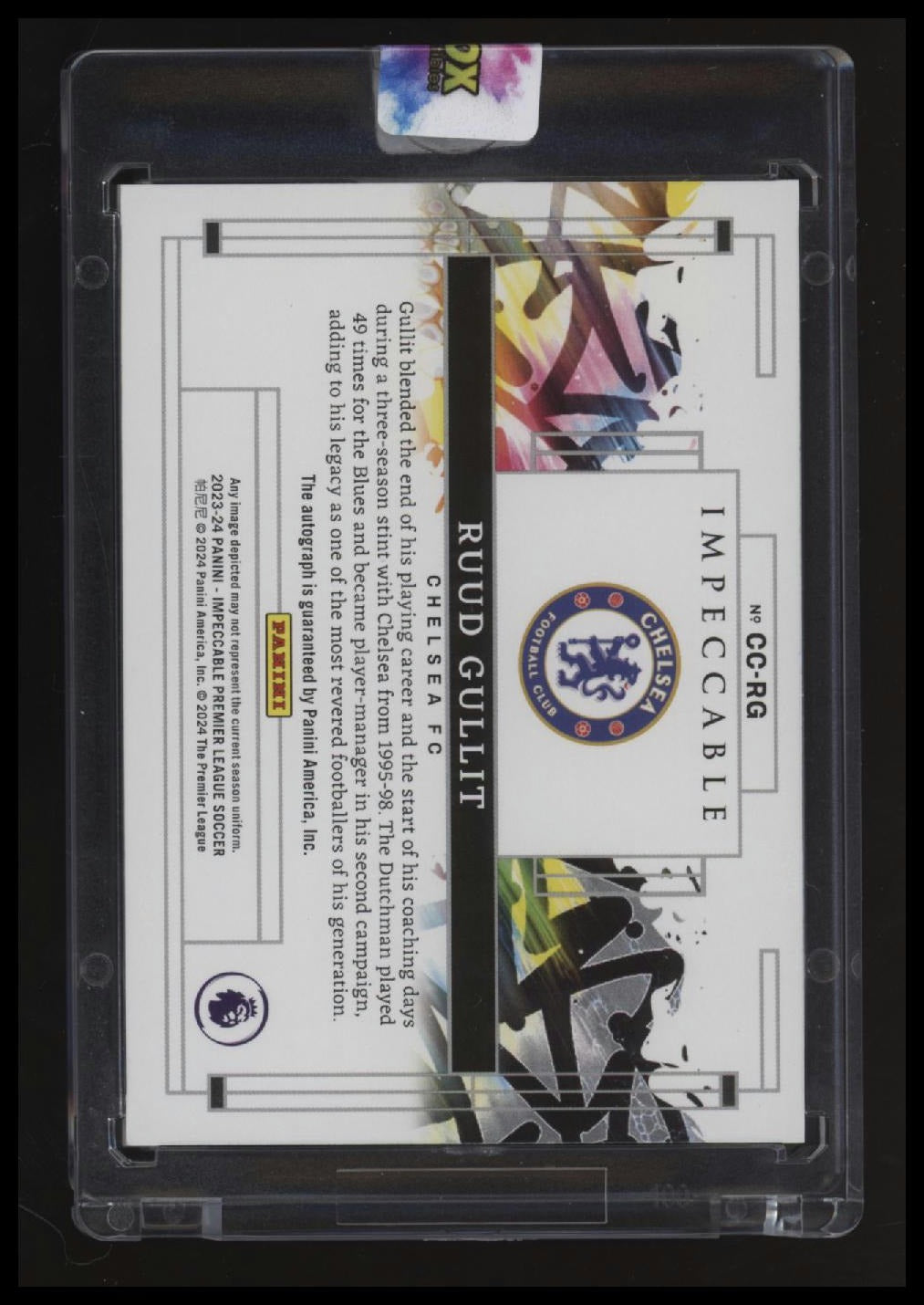 2023-24 Panini Impeccable Ruud Gullit Canvas Creations Gold #/10