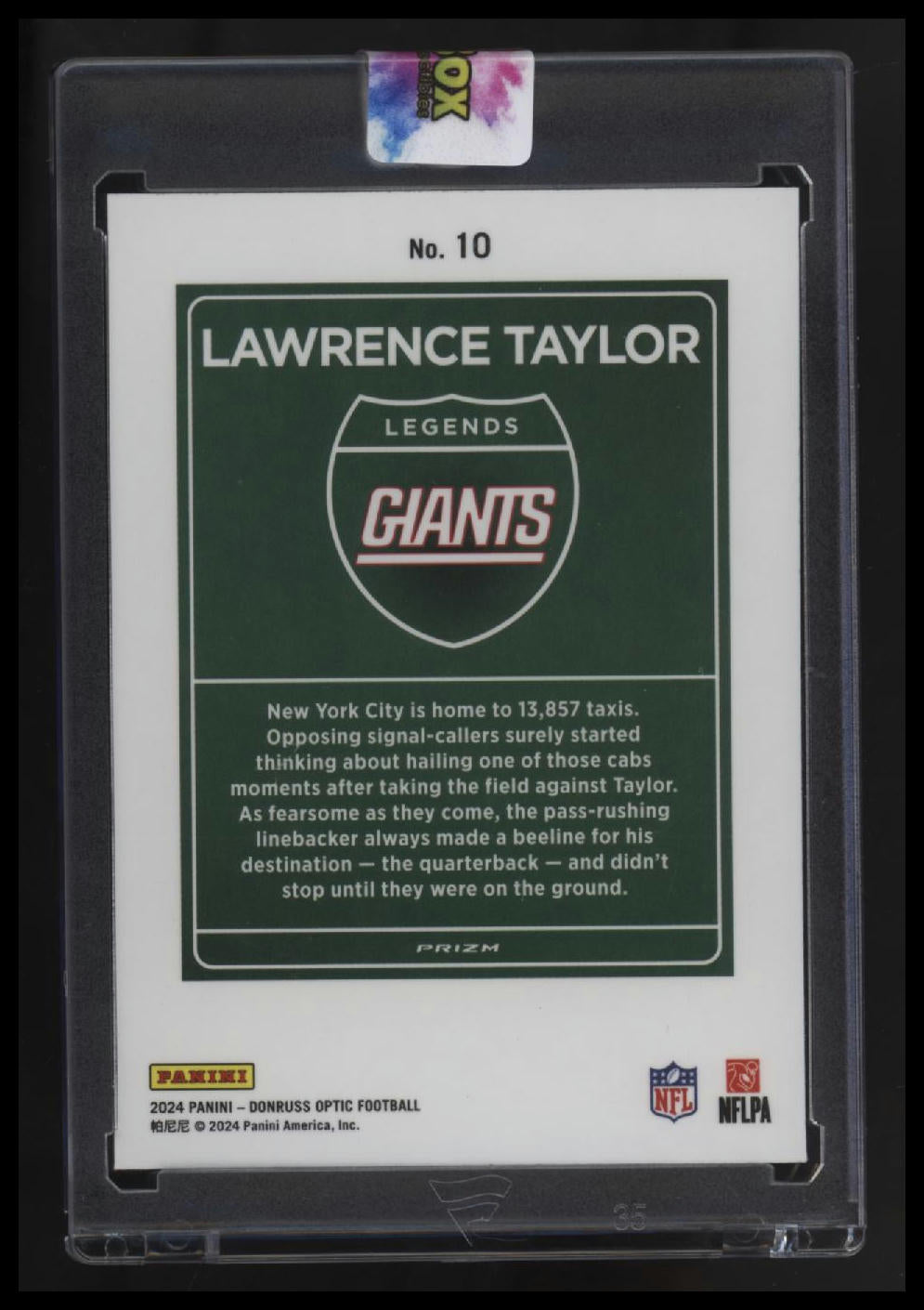 2024 Donruss Optic Lawrence Taylor Downtown Legends