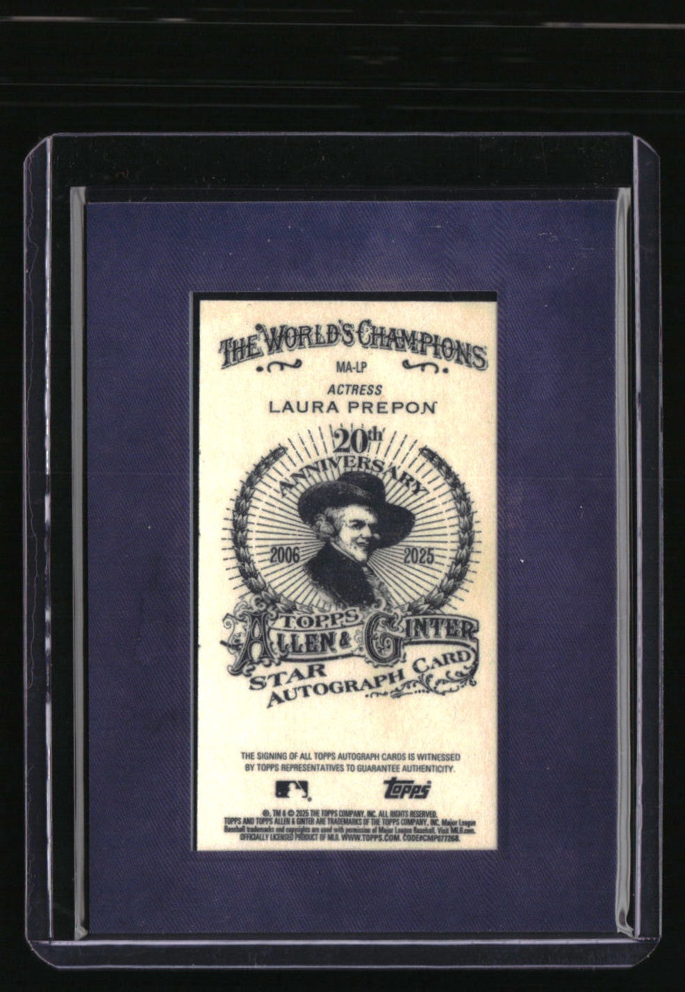 2025 Topps Allen & Ginter Laura Prepon Framed Mini Autos Blue Framed #/99
