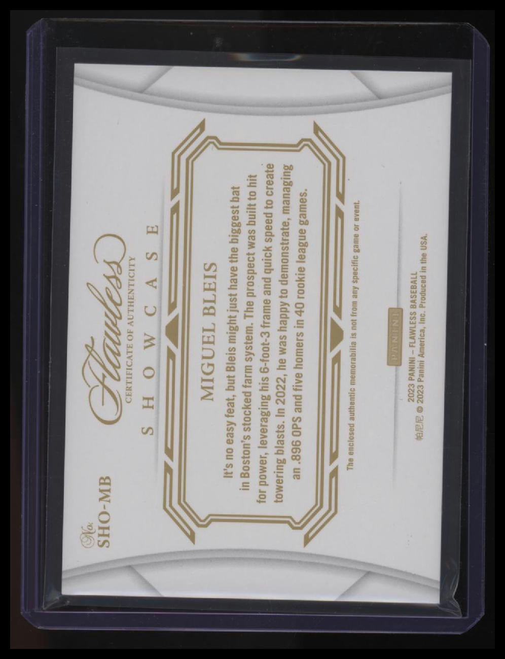 2023 Panini Flawless Miguel Bleis Showcase #/25
