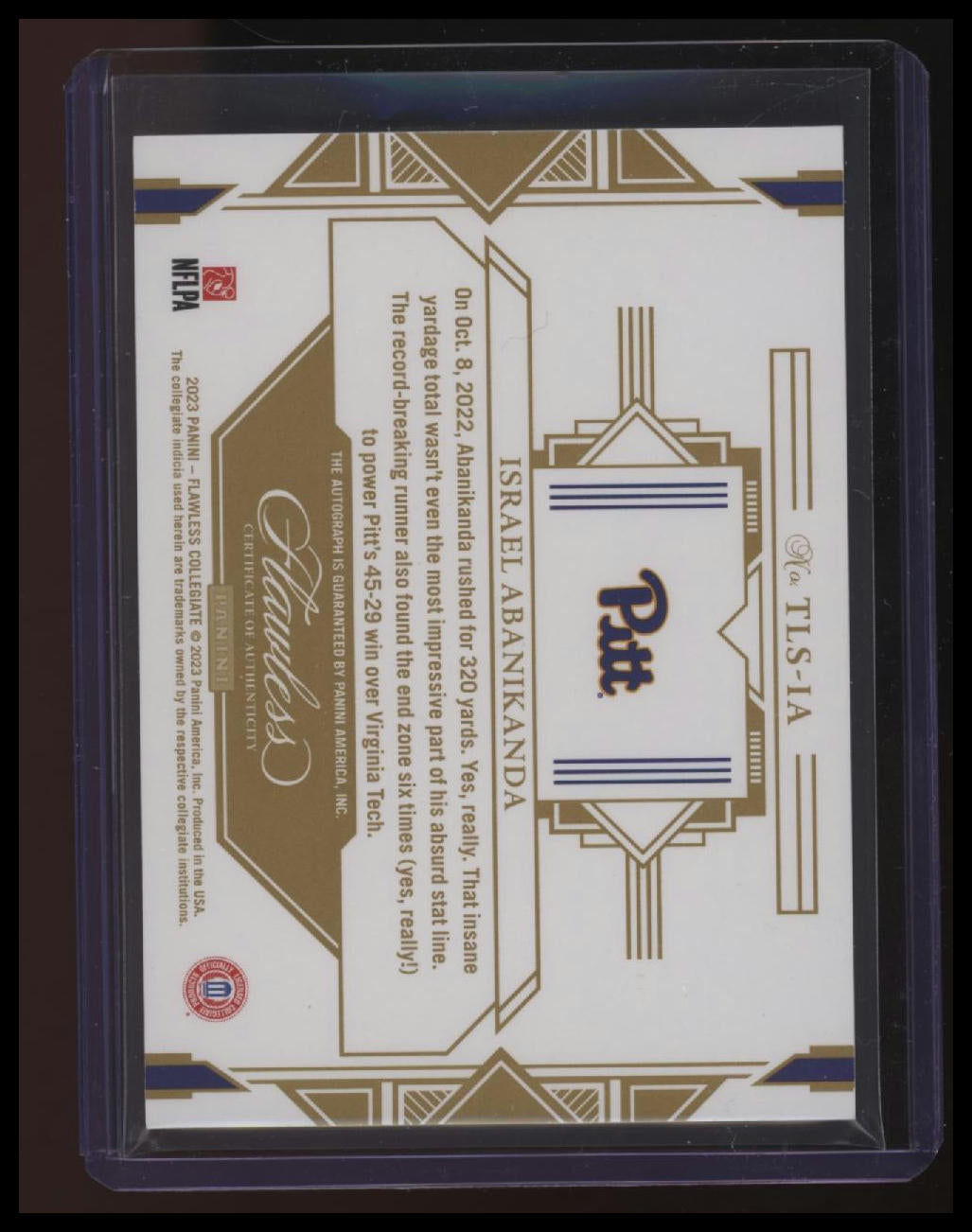2023 Panini Flawless Collegiate Israel Abanikanda Team Logo Sig. Emerald #/5