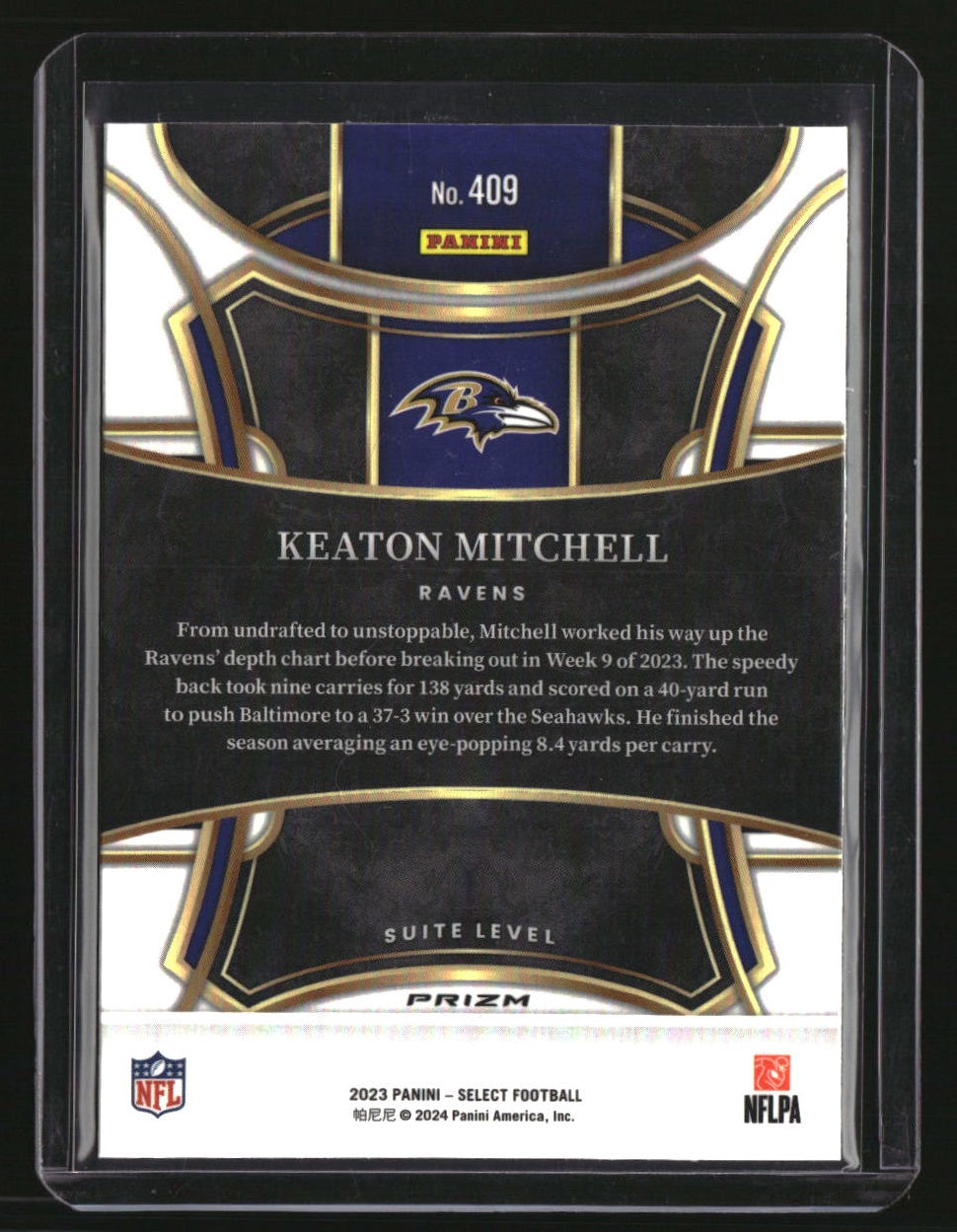 2023 Panini Select Keaton Mitchell Zebra Prizms
