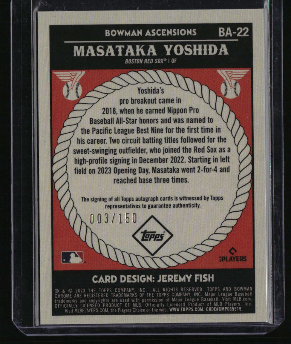 2023 Bowman Chrome Masataka Yoshida Bowman Ascensions Autographs #/150